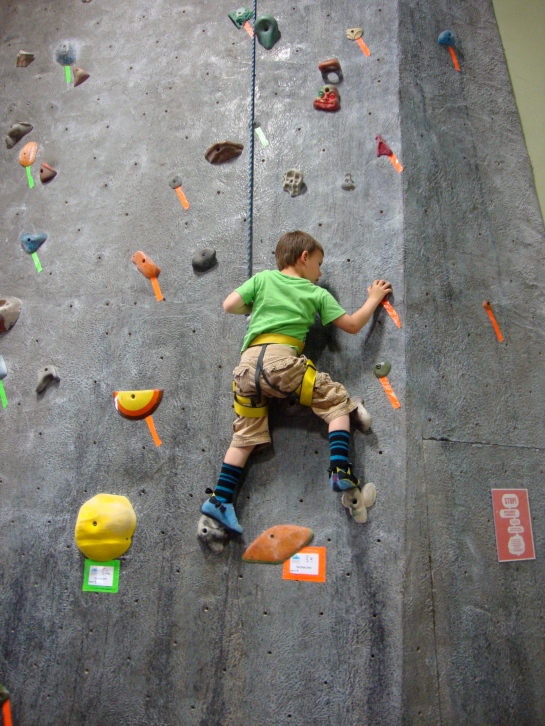 We introduced him to rock climbing this year.